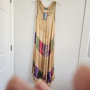 India Boutique Boho Tie Dye Embroidered Summer Dress